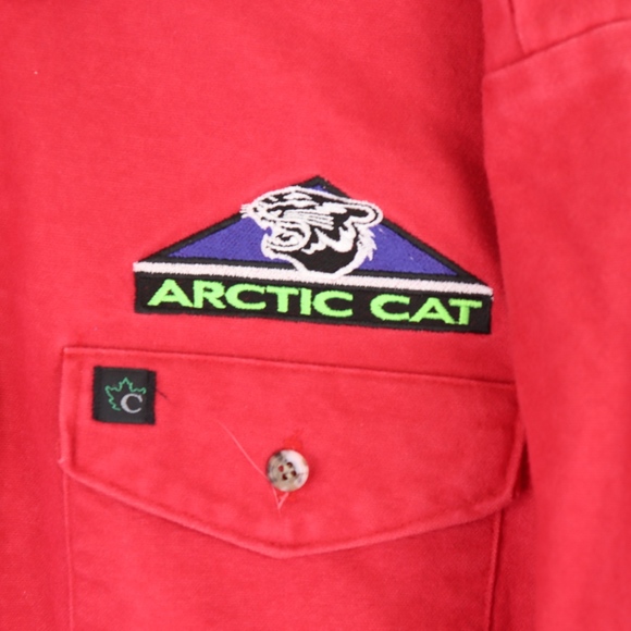 Arctic Cat Shirts 8s Arctic Cat Mens Medium Flannel Shirt Red